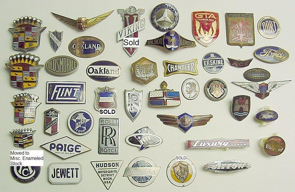 Vintage Automobile Logo - Unrestored emblems in stock