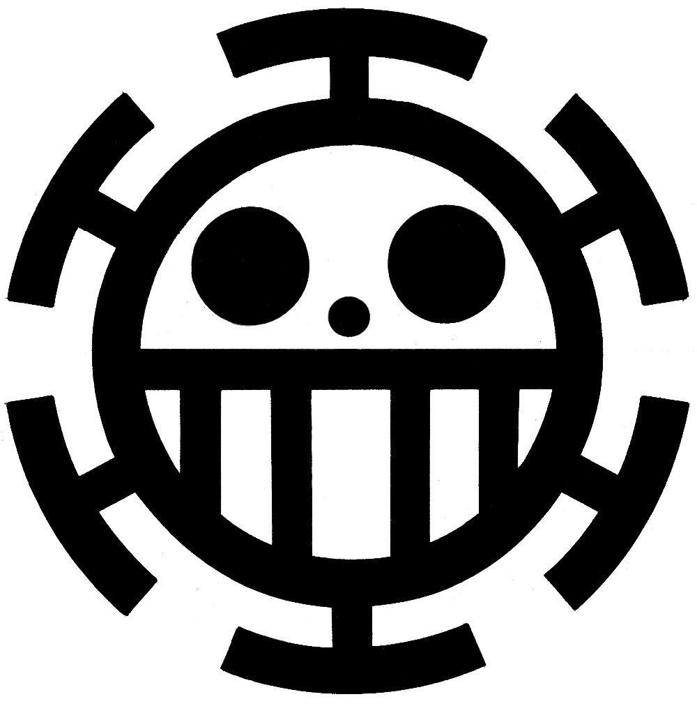 Funny Black and White Logo - High quality anime cartoon TV show one piece Trafalgar Law logo ...