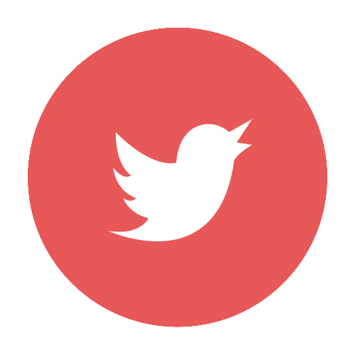 Modern Twitter Logo - Circular, media, modern, red, social, t, tw, tweet, twitter icon