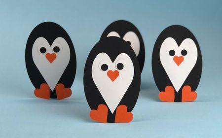 Penguin in Orange Oval Logo - How to Make an Adorable Heart Penguin Craft