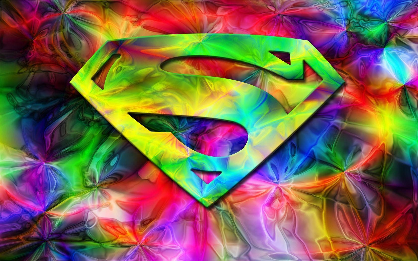Trippy Superman Logo - Rainbow Superman Logo Page | Bat Mitzvah Ideas | Pinterest ...