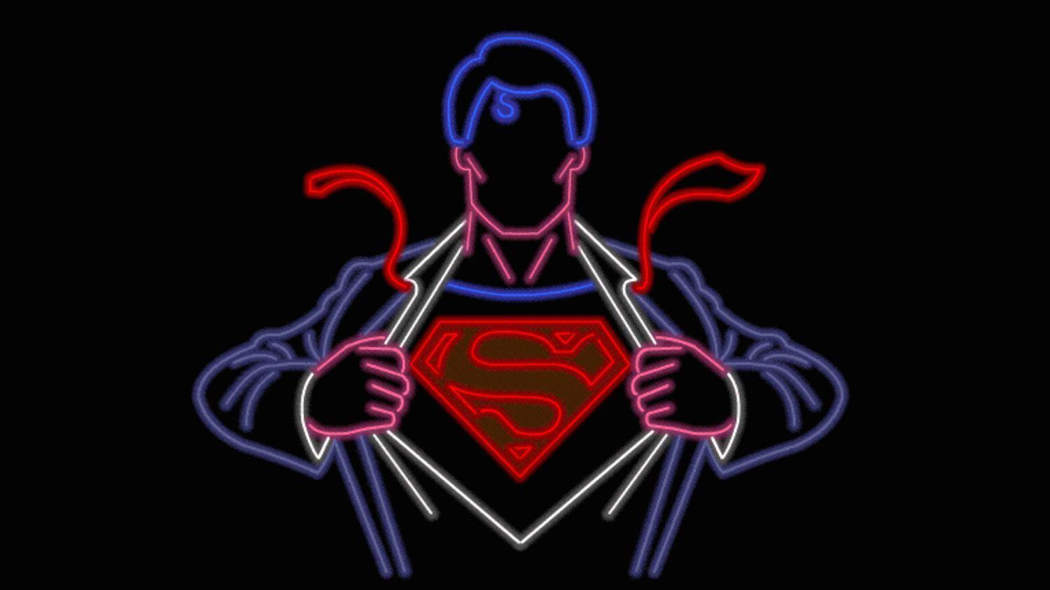 Trippy Superman Logo - 23 Movie Posters Transformed Into Trippy Neon Animations | Space
