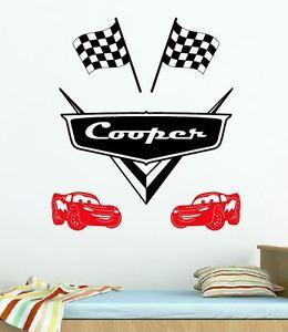 Disney Cars Logo - Disney Cars Logo Racing Chequered Flag Any Custom Name Lightning ...