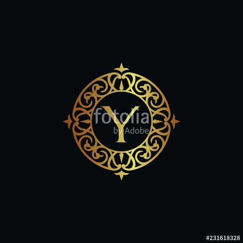 Old Y Logo - Vintage old style logo icon golden. Royal hotel, Premium boutique ...