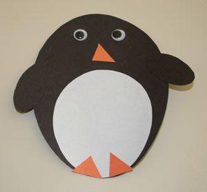 Penguin in Orange Oval Logo - Oval Penguin Craft. All Kids Network