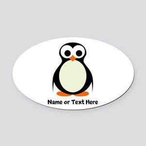 Penguin in Orange Oval Logo - Penguin Soccer Car Magnets - CafePress