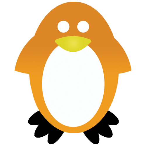 Penguin in Orange Oval Logo - Orange Penguins Design