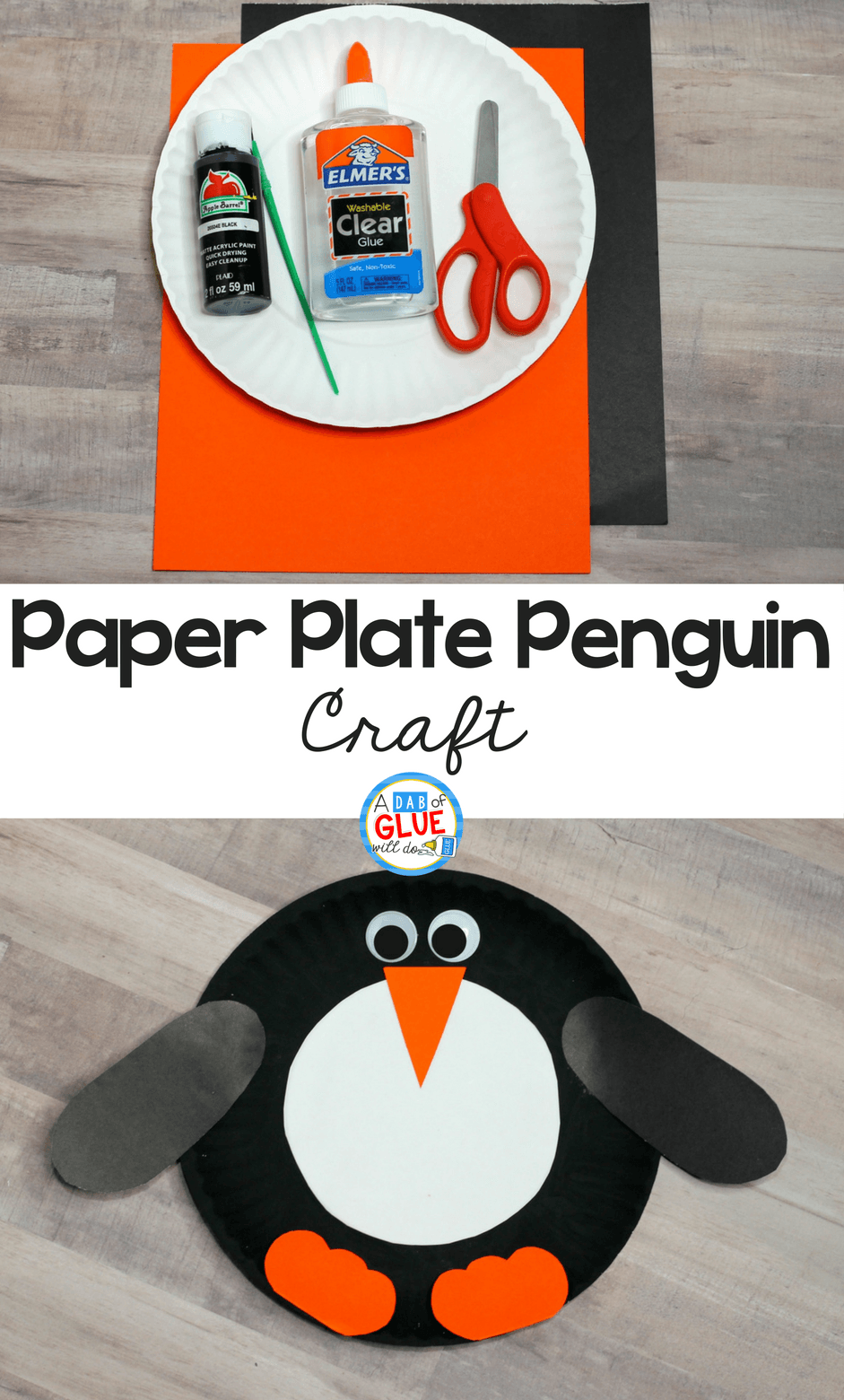Penguin in Orange Oval Logo - How To Make A Paper Plate Penguin Craft For Your Unit Study