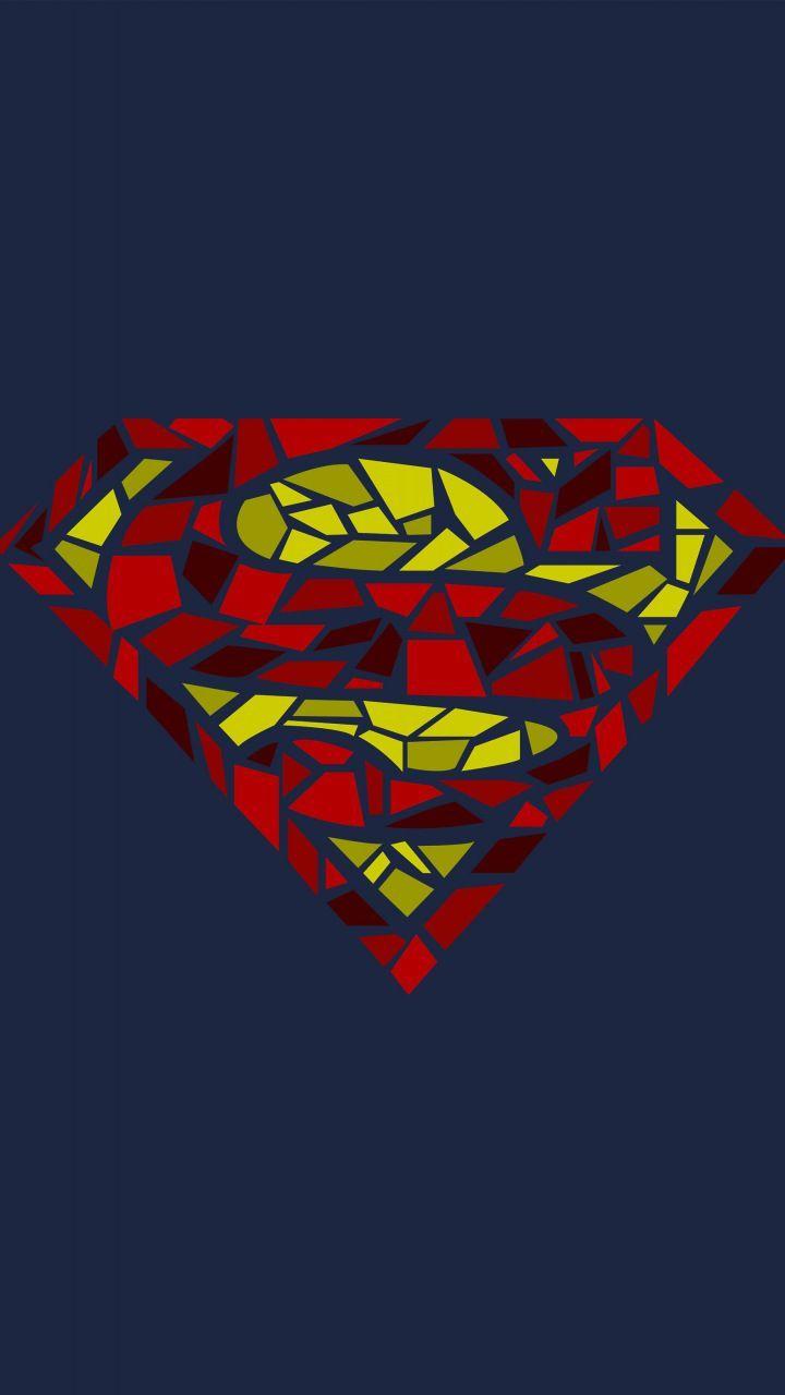 Trippy Superman Logo - Superman, logo, mosaic artwork, superhero, minimal, 720x1280