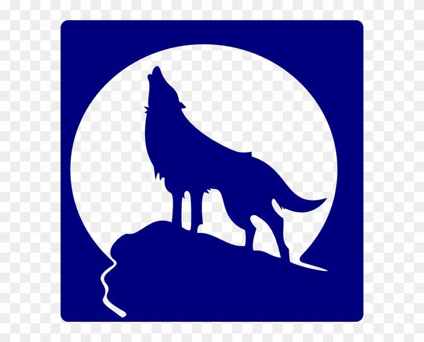 Howling Wolf Logo - Blue Wolf Silhouette To The Moon Clip Art - Blue Howling Wolf Logo ...