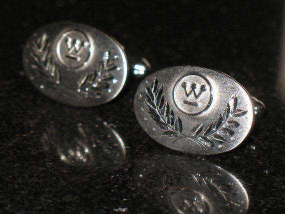 Sterling Silver Company Logo - Westinghouse Company Logo Sterling Silver 10 Year Service Cuff | Etsy