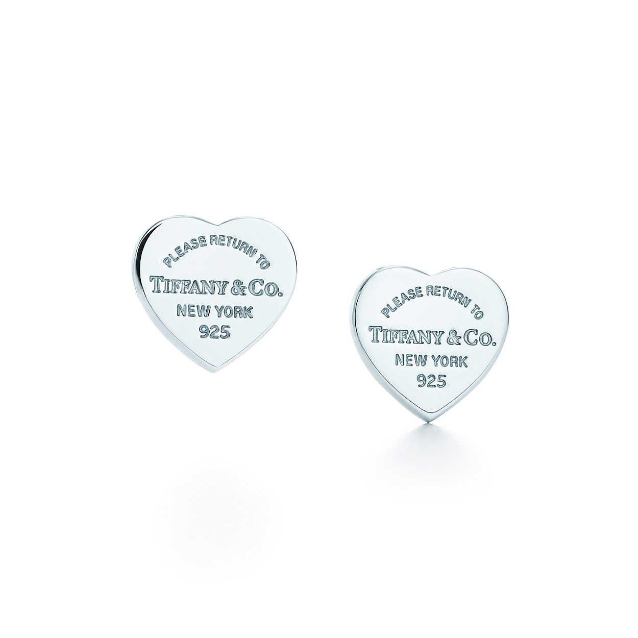 Sterling Silver Company Logo - Return to Tiffany™ mini heart tag earrings in sterling silver ...