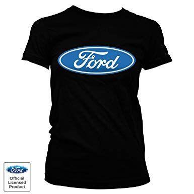 Girly Ford Logo - Officially Licensed Merchandise Ford Logo Girly Tee (Black), Small ...