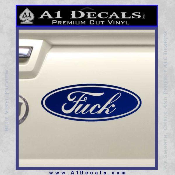 Girly Ford Logo - Ford Fuck Decal Sticker » A1 Decals