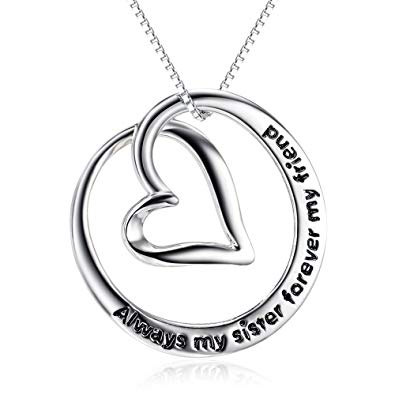 Sterling Silver Company Logo - YFN JEWELRYAlways My Sister Forever My Friend 925 Sterling Silver