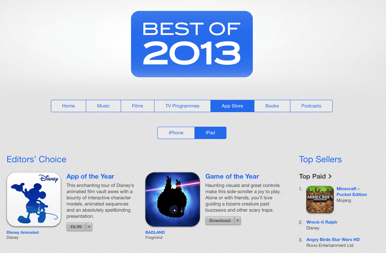 Disney App iTunes Logo - Apple shows us the best iTunes content of 2013
