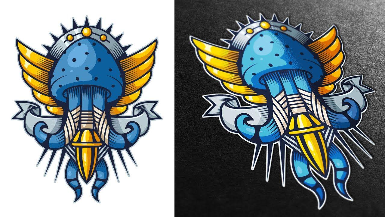 Jellyfish Sports Logo - Logo Design Process Illustrator