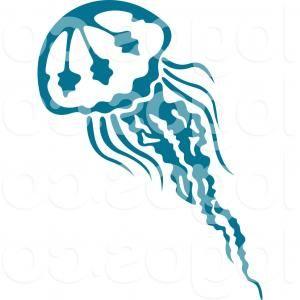 Jellyfish Sports Logo - Royalty Free Clip Art Vector Logo Of A Teal Jellyfish Swimming To