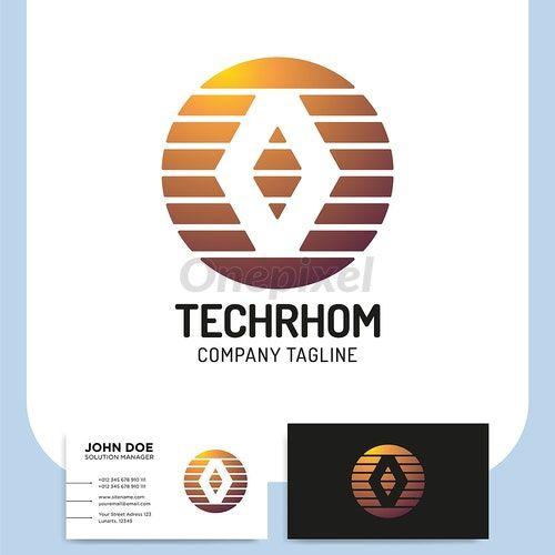 Rhombus FC Logo - Network technology rhombus abstract vector logo design and template ...