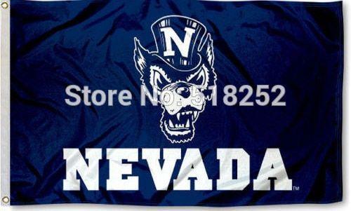 Blue Wolf Logo - Nevada Wolfpack Navy Blue Wolf Logo Flag 3x5 FT 150X90CM NCAA Banner
