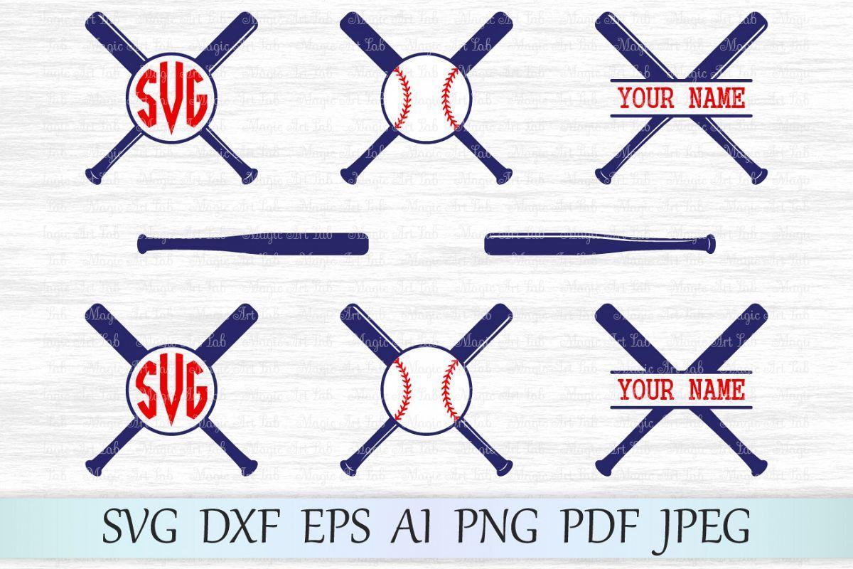 Crossed Bats and Softball Logo - Baseball monogram svg file, Baseball bat svg, Softball bat svg ...