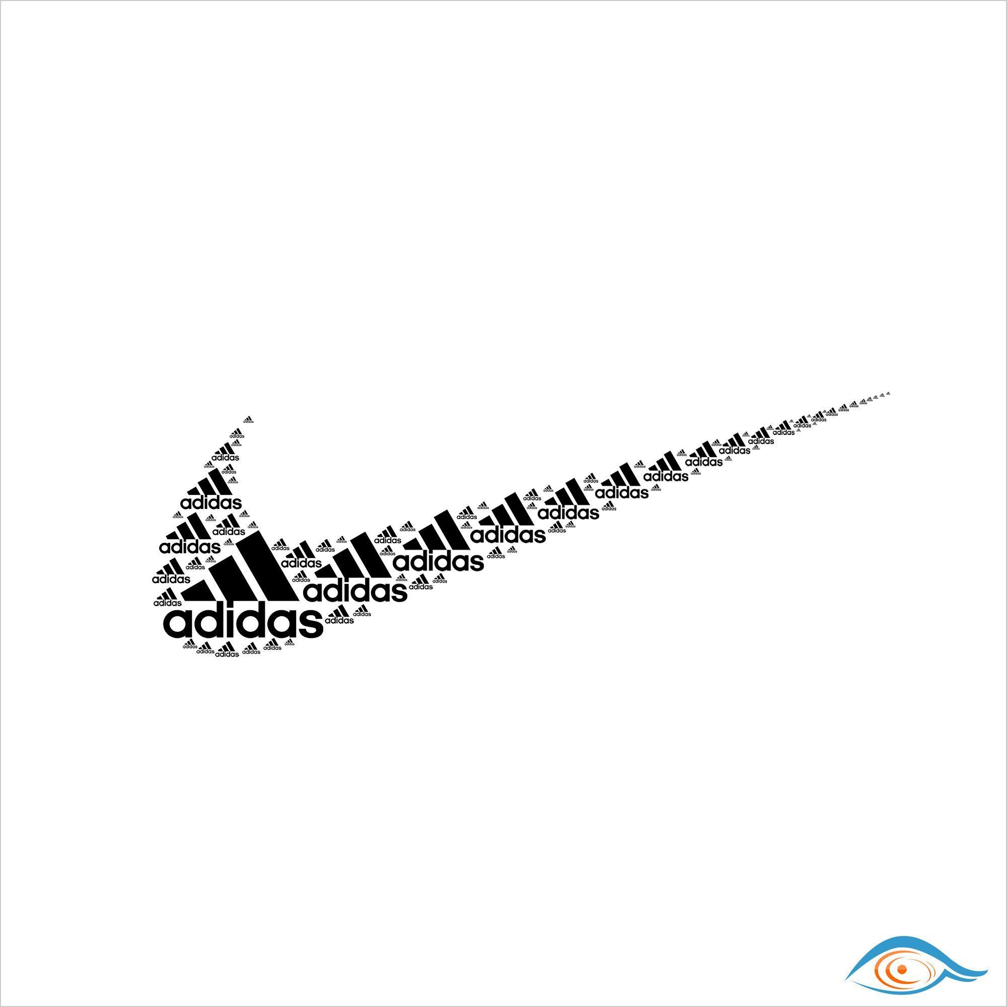 Nike and Adidas Logo - Nike Logo designed with many #adidas logos. C R Y S T A L. Adidas