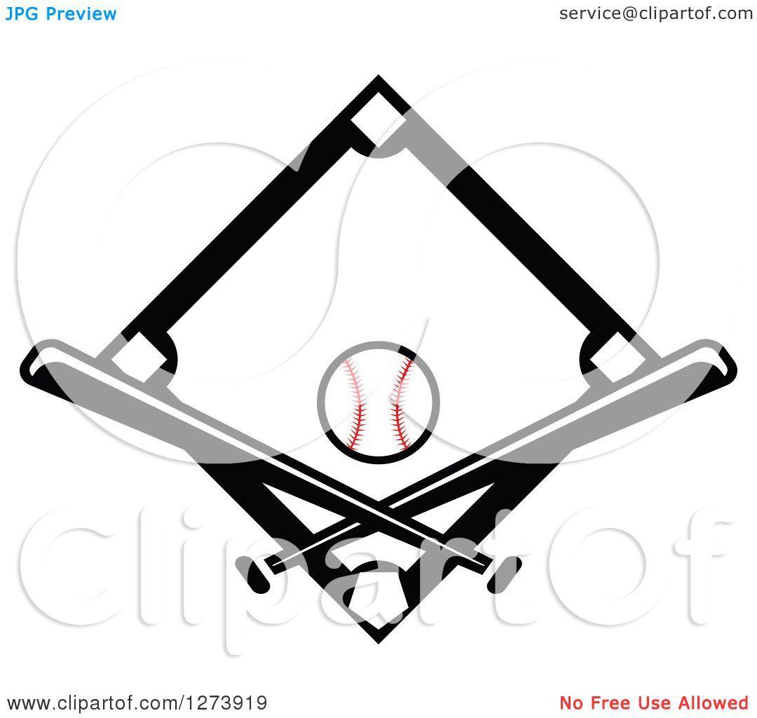 Crossed Bats and Softball Logo - Softball Diamond Clipart & Clip Art Images #13201 - clipartimage.com