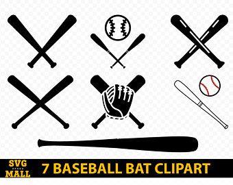 Crossed Bats and Softball Logo - Softball bat svg