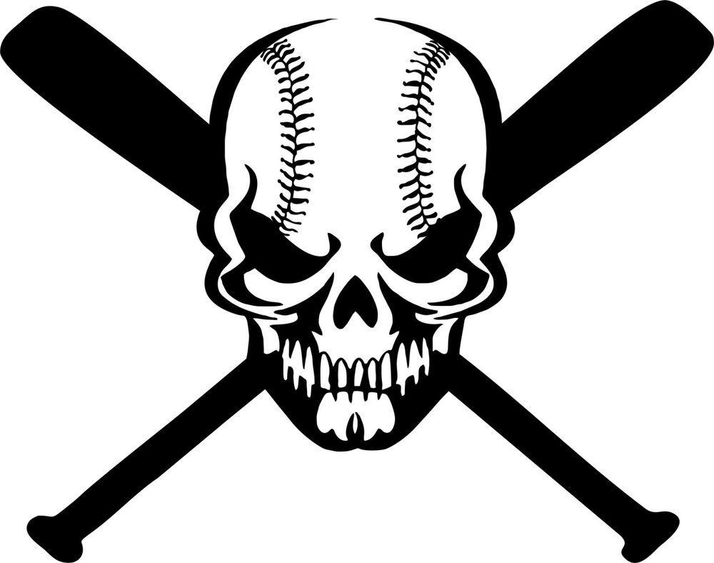 Crossed Bats and Softball Logo - Skull With Bats Softball Logos & Vector Design