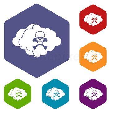 Rhombus FC Logo - Cloud and radioactive sign icons set