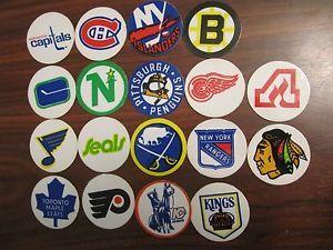 Defunct NHL Logo - SET of EIGHTEEN 1975 NHL Logo Discs with defunct teams. Seals