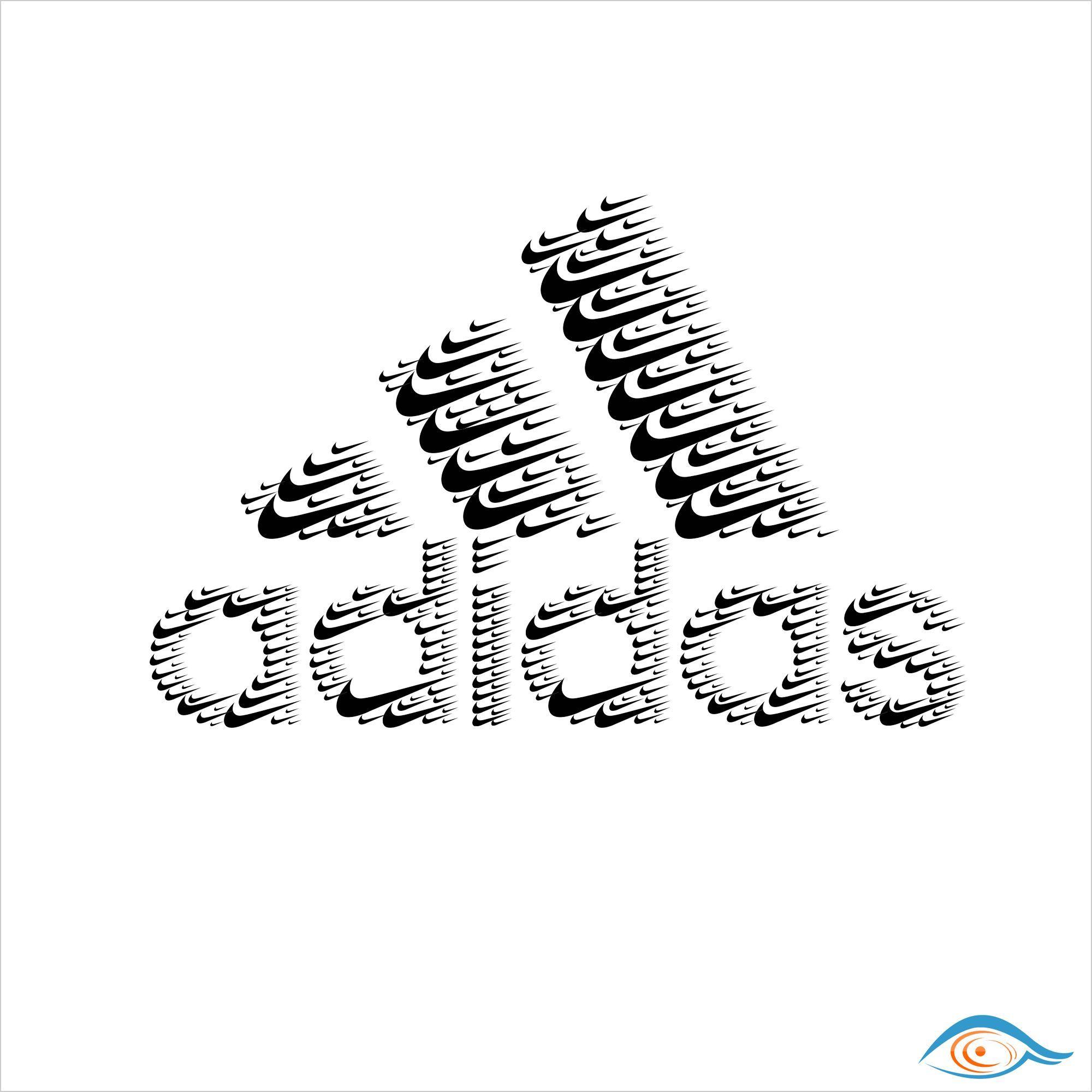 Nike and Adidas Logo - adidas logo designed with many #Nike logos | Adidas in 2019 ...