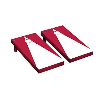 Red White and Triangle Sports Logo - Amazon.com : Victory Tailgate Dark Red & White Triangle Cornhole ...