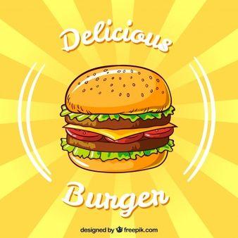 5 Leters Red and Yellow Burger Logo - Burger Vectors, Photo and PSD files