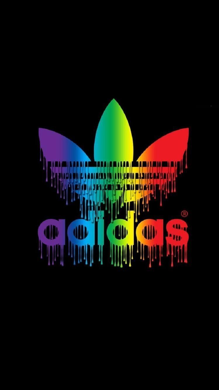 Nike and Adidas Logo - Rainbow adidas. Quotes. iPhone wallpaper, Wallpaper, Screen wallpaper