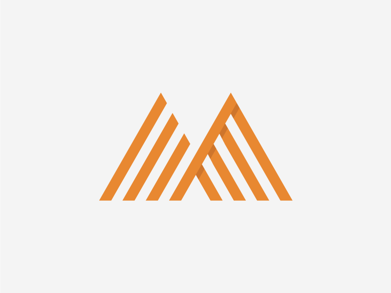 Orange Triangle M Logo - M