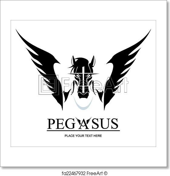 Pegasus Horse Logo - Free art print of Pegasus Horse Head. Suitable for team identity