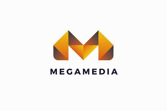 Orange Triangle M Logo - Mega Media M Letter Logo Template ~ Logo Templates ~ Creative Market