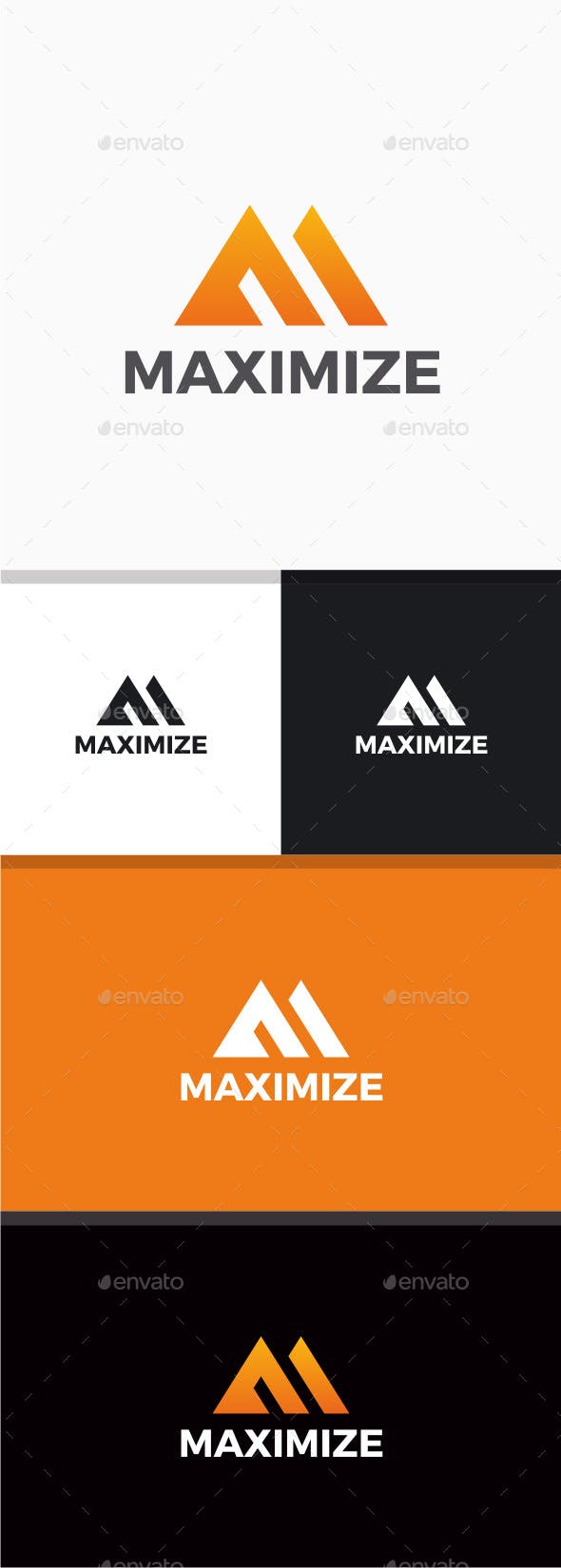 Orange Triangle M Logo - Maximize M Logo