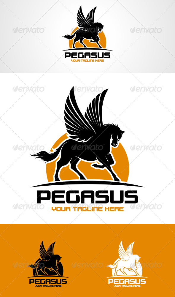 Pegasus Horse Logo - Pegasus Logo Template - Animals Logo Templates | Logos | Pegasus ...