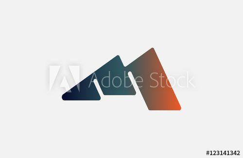Orange Triangle M Logo - Abstract letter M logo design template. Colorful hexagon creative ...