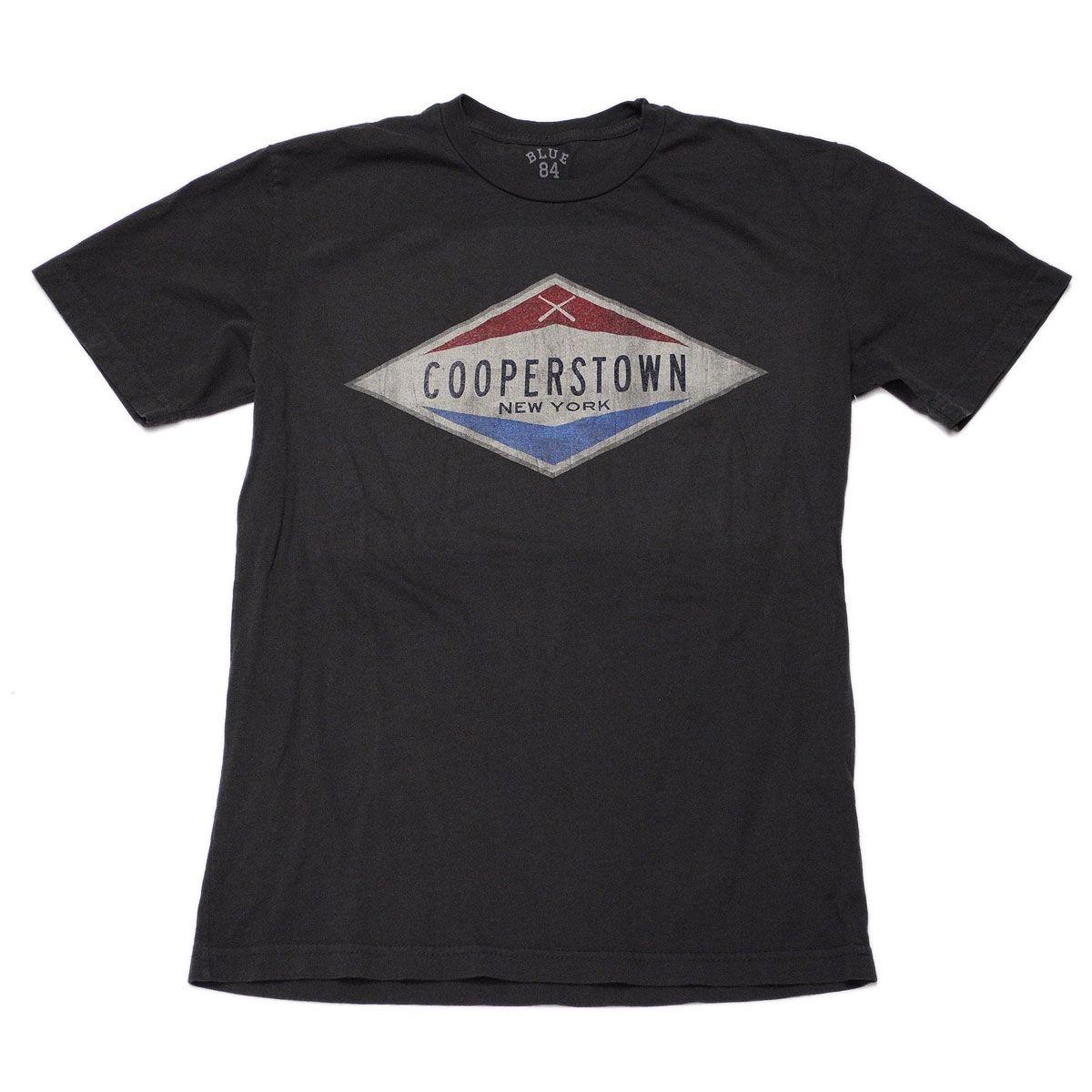 Gray Diamond Logo - Men's Cooperstown New York Diamond Logo Dark Gray Colored T Shirt