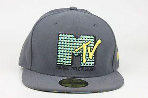 Gray Diamond Logo - MTV Music Television Blue Yellow Diamond Logo Gray New Era 59Fifty