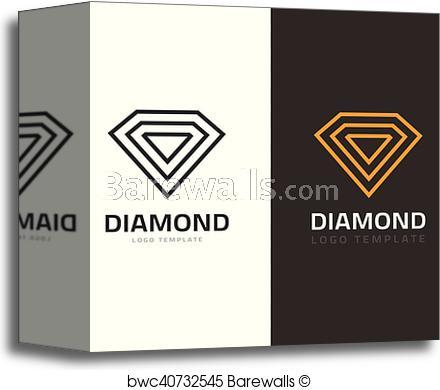 Gray Diamond Logo - Canvas Print of Diamond logo vector illustration, jewel icon ...