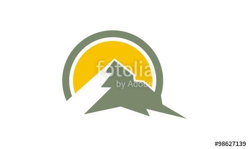 Yellow Mountain Logo - mountain abstract vector logo design