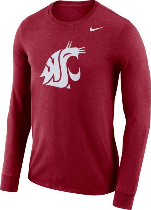 Cool Cougars Logo - Nike Men's Washington State Cougars Crimson Dri FIT Logo Long Sleeve