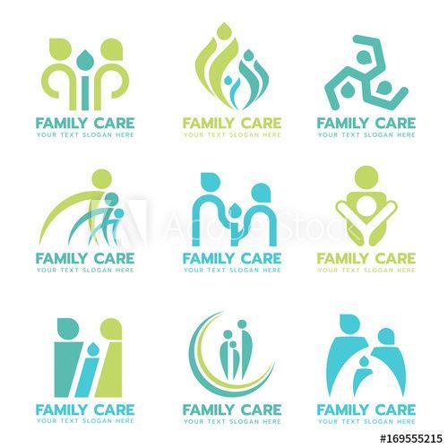 Green Family Logo - Green blue family care logo sign vector set design - Buy this stock ...