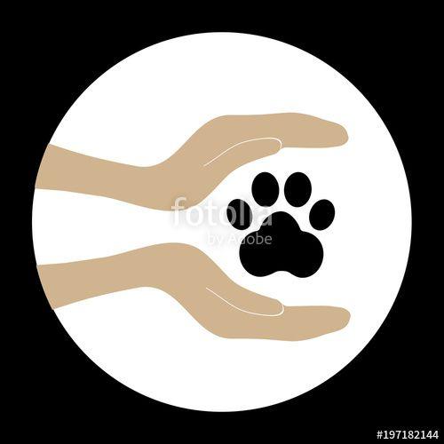 Hand Paw Logo - Animal dog paw in people hand 4