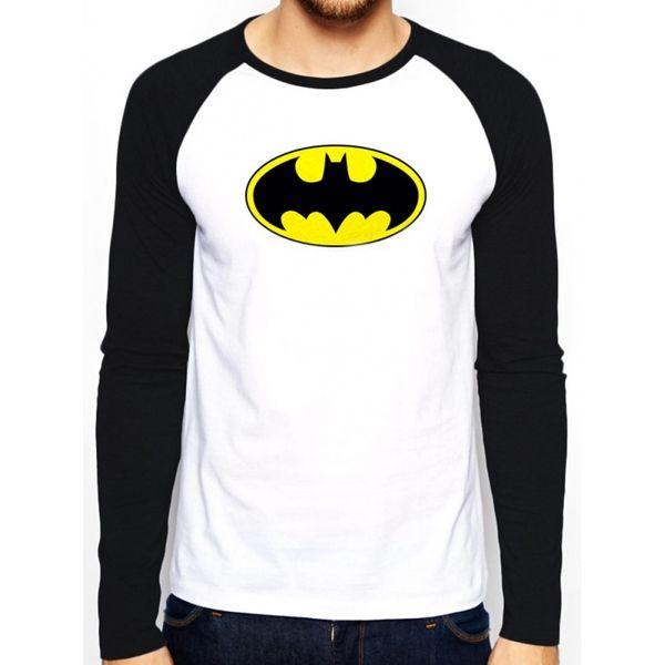 Small Batman Logo - Batman Men's Small Baseball Shirt
