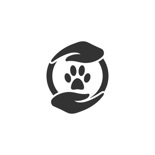 Hand Paw Logo - Paw silhouette in circle shape and hand logo Template for Free ...